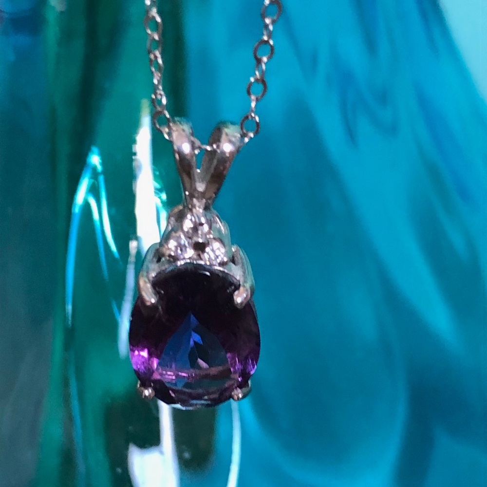 Sterling Silver Genuine Amethyst Necklace